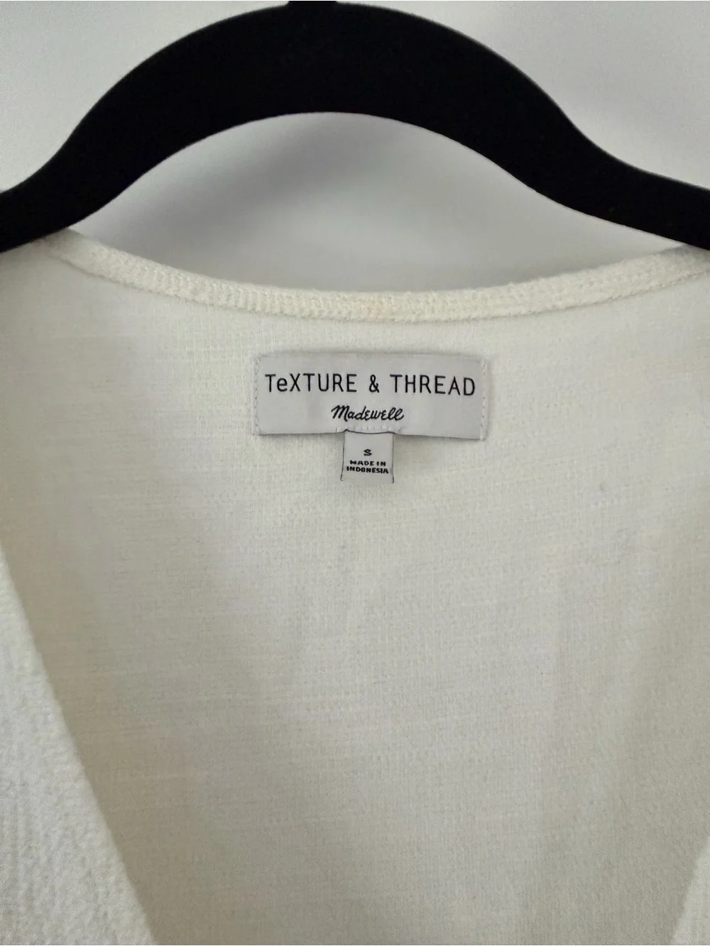 Vintage Madewell Texture & Thread Cream Wrap Tie Short Sleeve Blouse